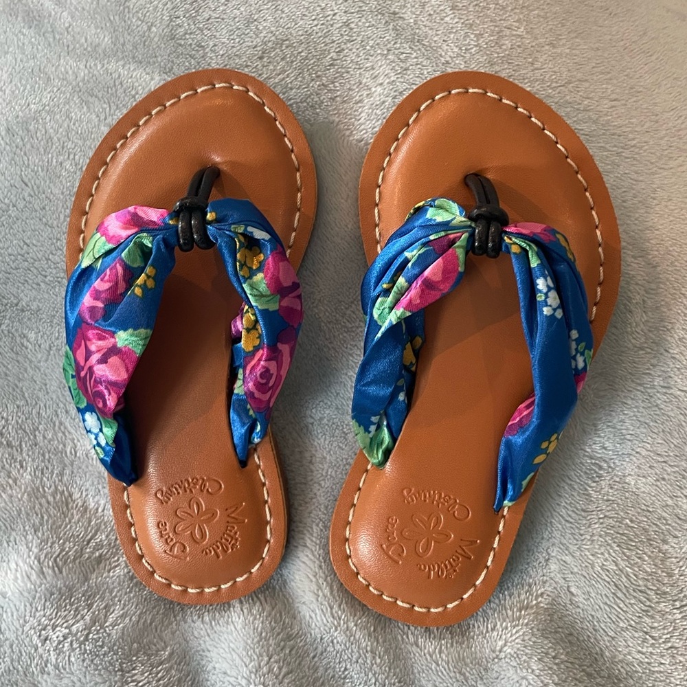 Matilda Jane Blue Floral Little Girl’s Sandals (size 8)